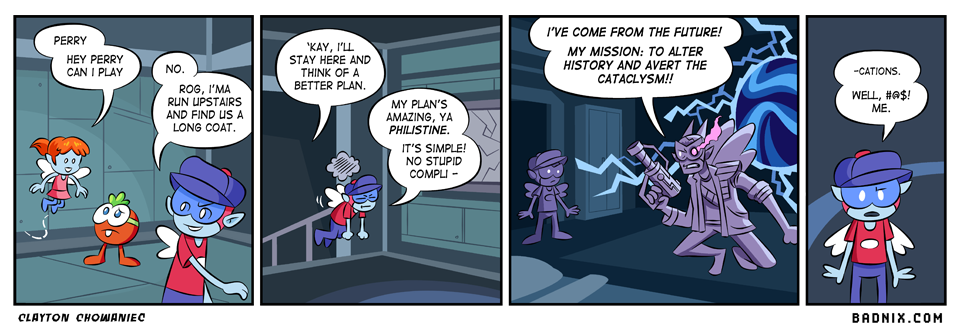 oh my god... IT'S PERRY'S SISTER! and some futureman I guess